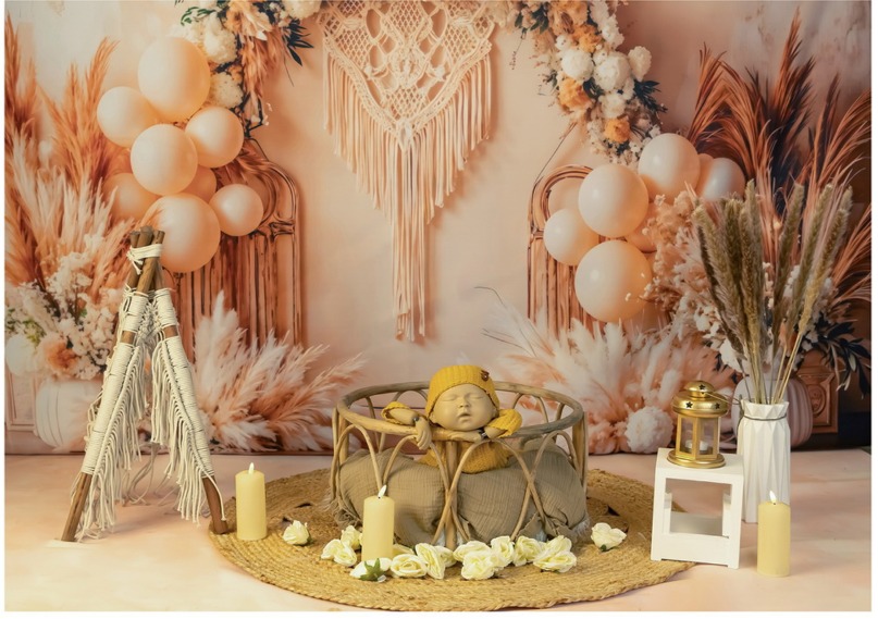 Boho Luxe Newborn Photoshoot Theme